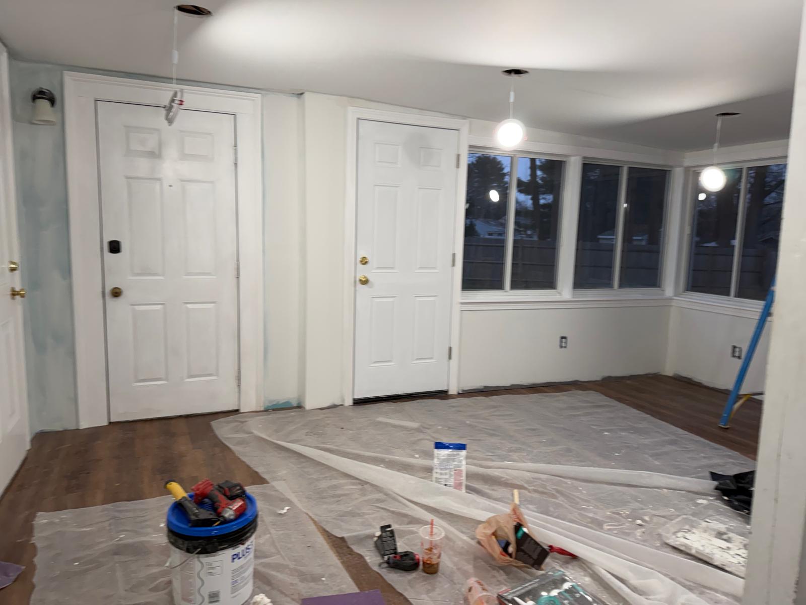 Photo 2 — Before / Work in Progress — Door & Wall Preparation